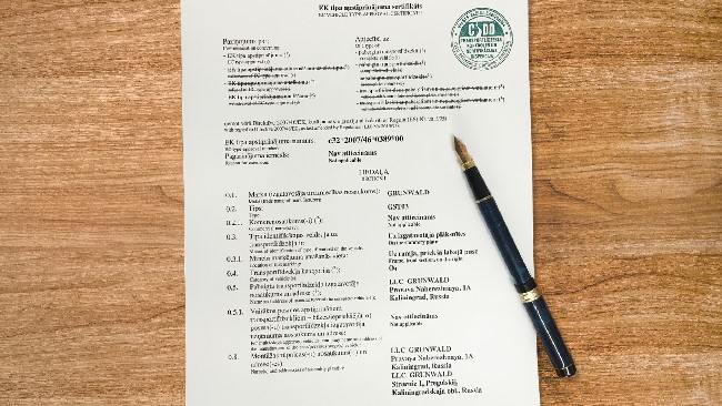 European certificate CE