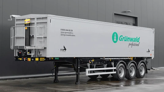 Tipper semitrailer with an aluminum body of 49 cubic meters